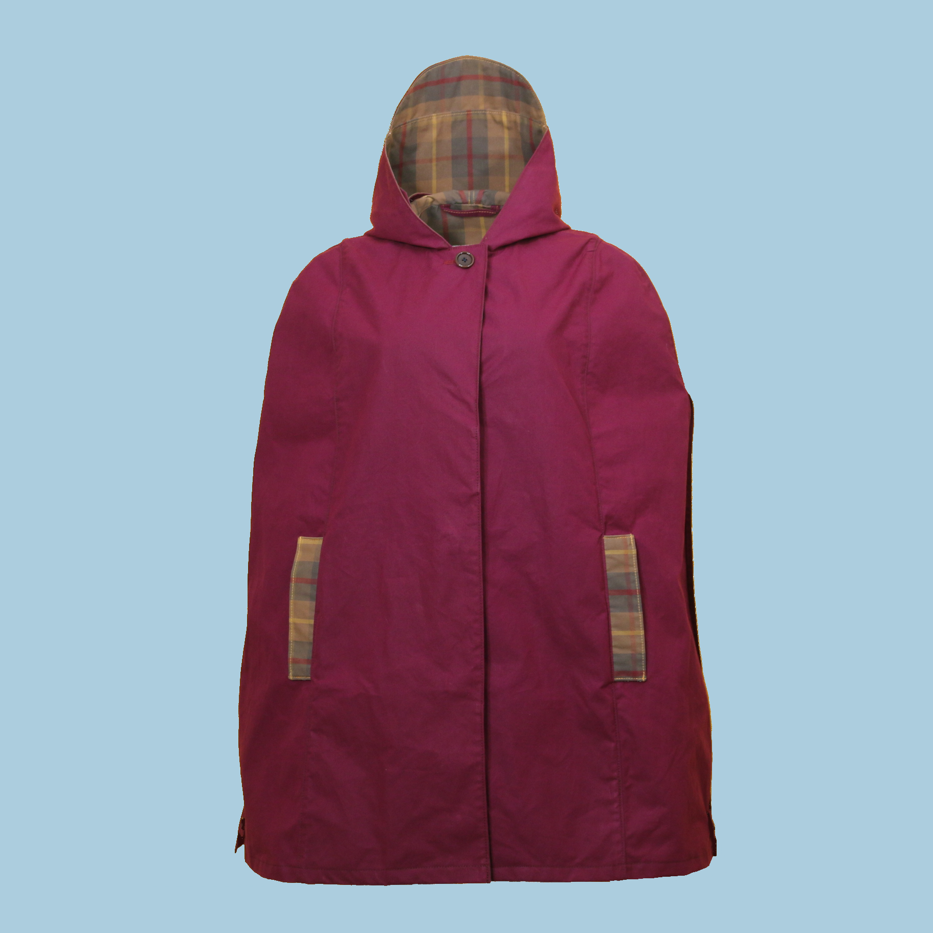 LR Genderless Signature Cape - Wine/Hunter Tartan