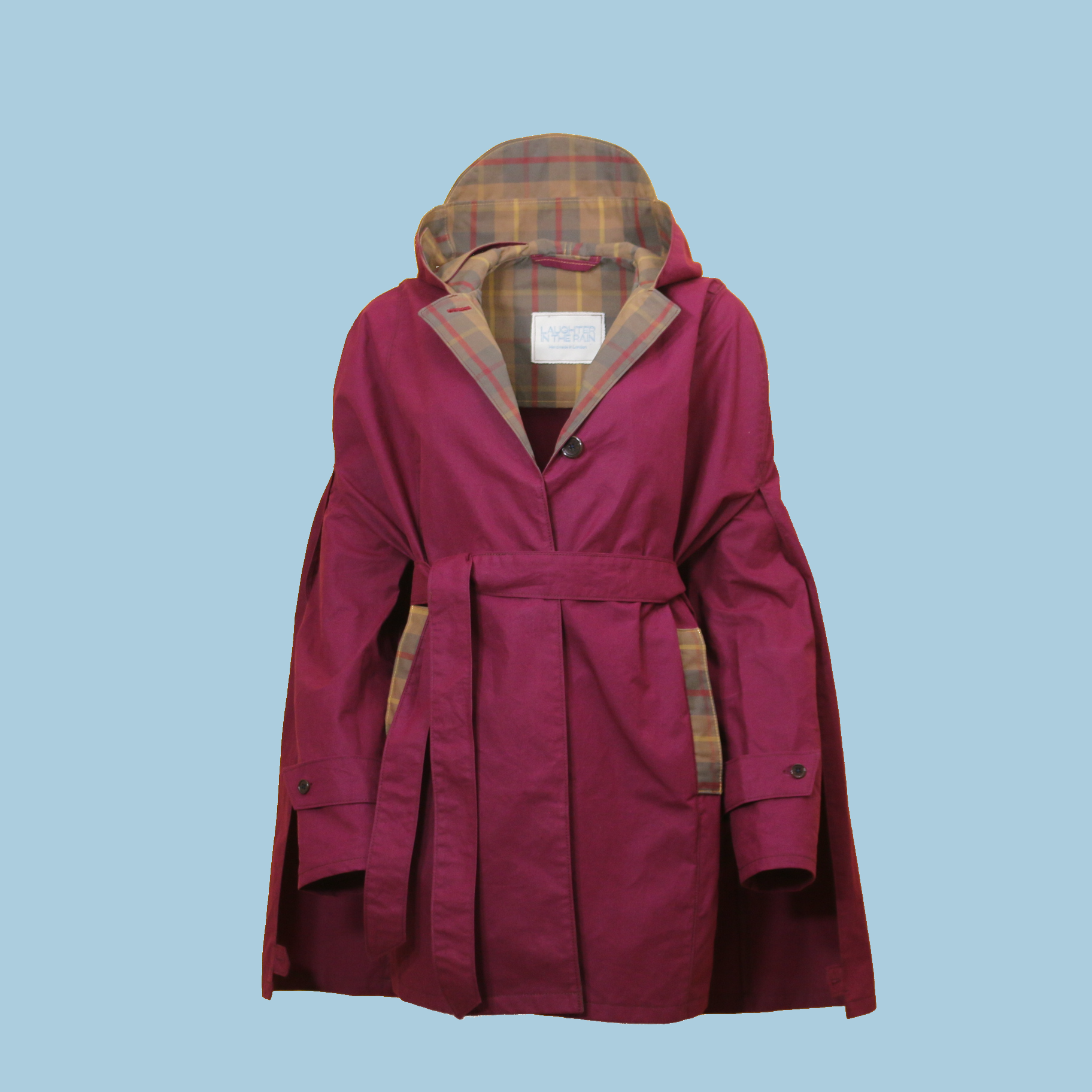 LR Genderless Signature Cape - Wine/Hunter Tartan