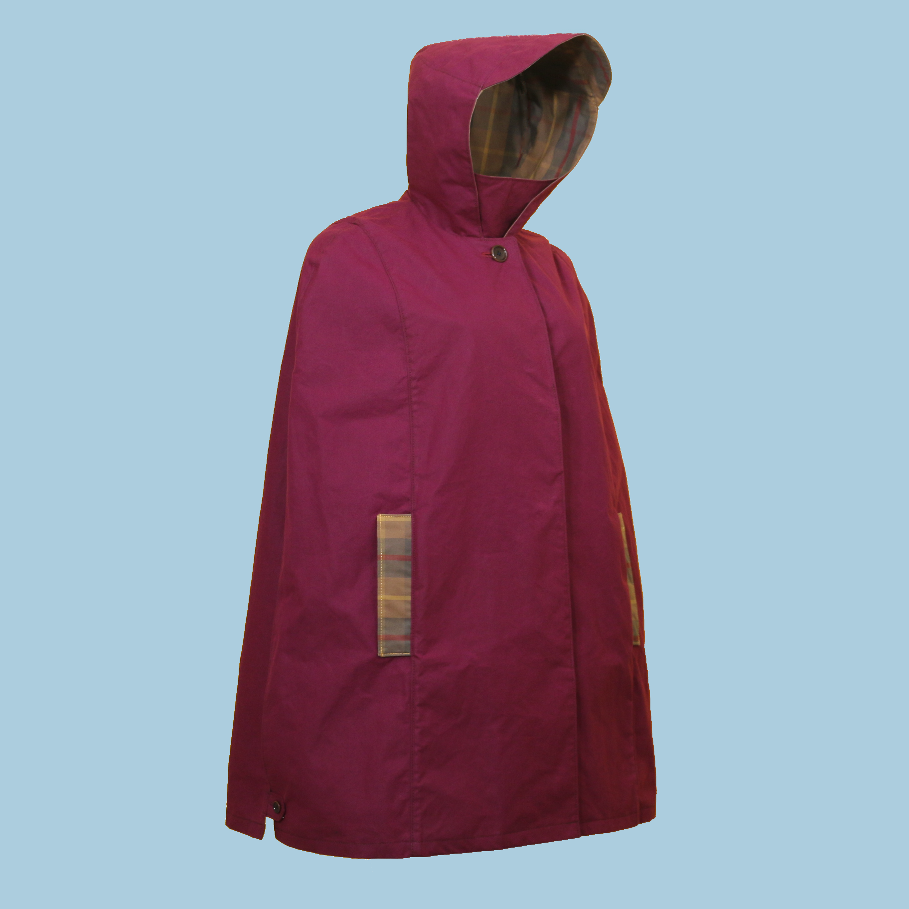LR Genderless Signature Cape - Wine/Hunter Tartan